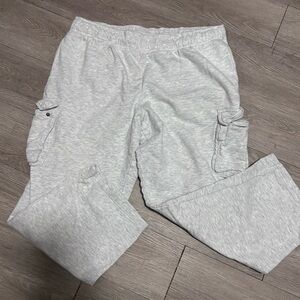 Men's Light Gray Cargo Jogger Sweatpants - Comfortable Everyday Wear